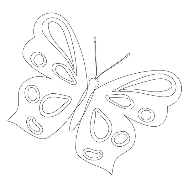 Schmetterlingsskizze Auf Weißem Hintergrund Isoliert Vektor — Stockvektor