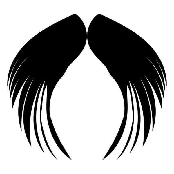 Ailes Oiseau Silhouette Noire Vecteur Isolé — Image vectorielle