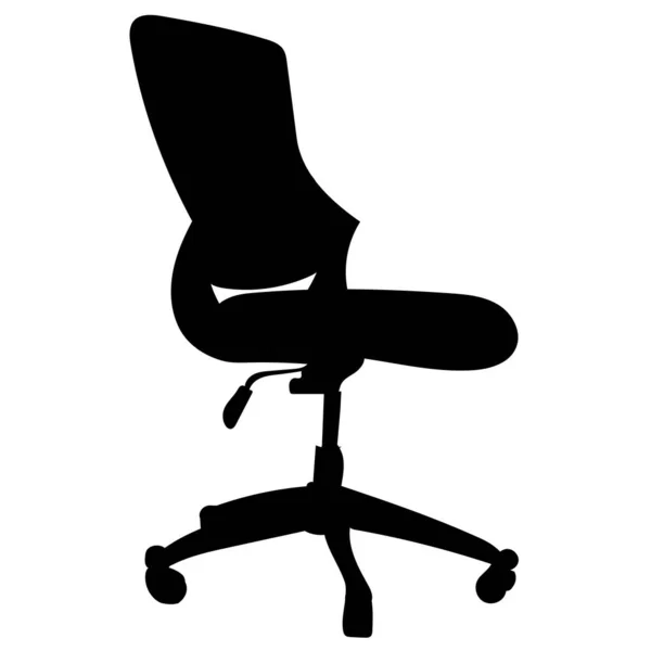 Ofis Sandalyesi Siyah Siluet Vektör Izole Edilmiş — Stok Vektör