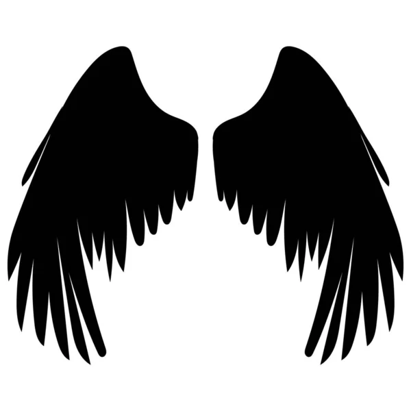 Vogelflügel Silhouette Auf Weißem Hintergrund Vektor Isoliert — Stockvektor
