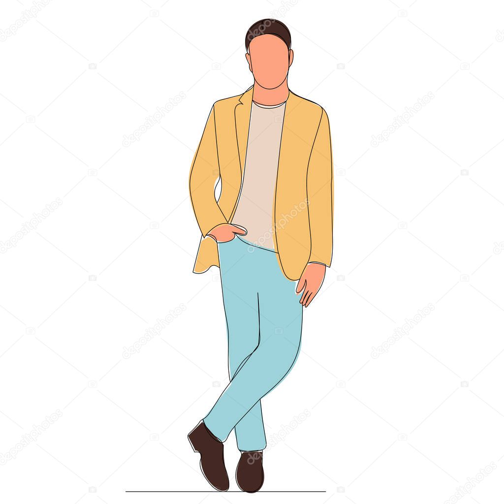 man sketch on white background,isolated,vector