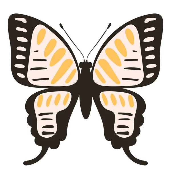 Farfalla Insetto Fondo Bianco Isolato Vettore — Vettoriale Stock