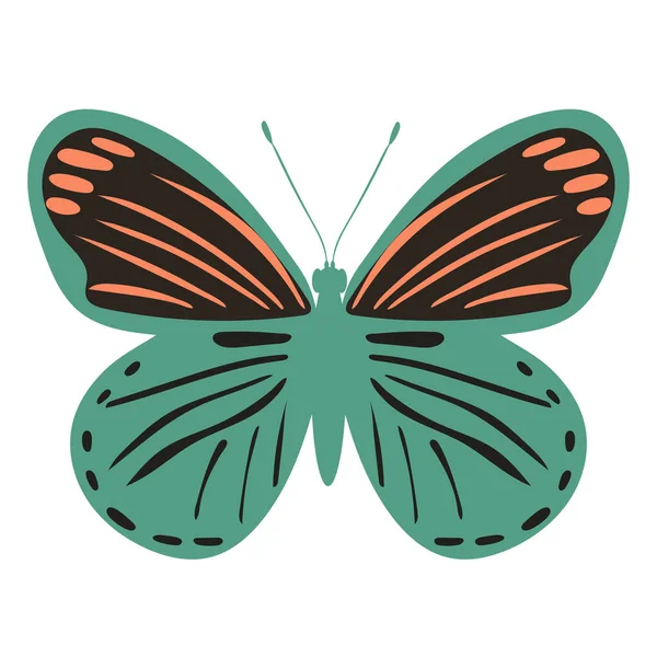 Mariposa Insecto Sobre Fondo Blanco Aislado — Vector de stock