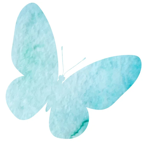 Silhouette Aquarelle Papillon Sur Fond Blanc Vecteur Isolé — Image vectorielle