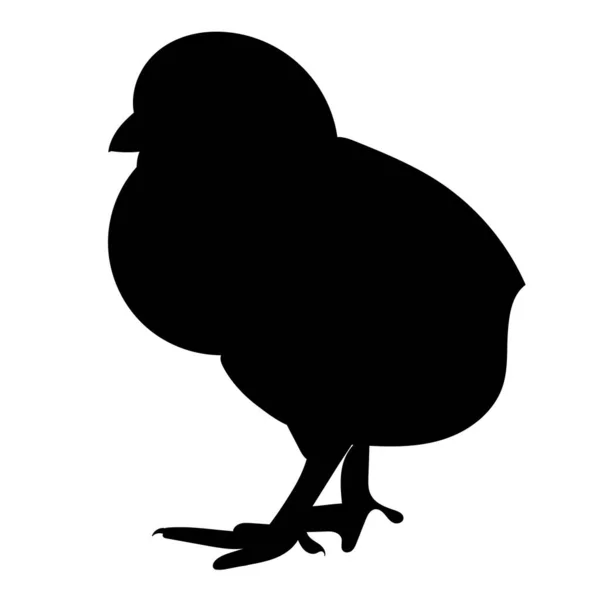 Silhouette Poulet Sur Fond Blanc Vecteur Isolé — Image vectorielle