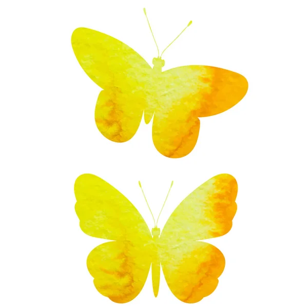 Schmetterling Aquarell Silhouette Auf Weißem Hintergrund Vektor — Stockvektor