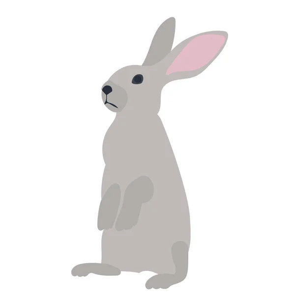 Кролик Заєць Плоский Дизайн Білому Тлі Ізольовані — стоковий вектор