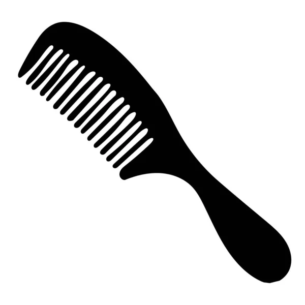 Silhouette Brosse Cheveux Sur Fond Blanc Vecteur — Image vectorielle