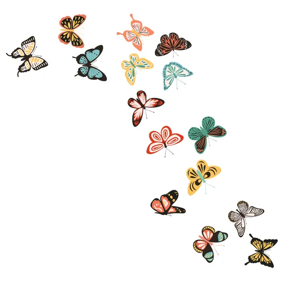 Hintergrund Mit Fliegenden Schmetterlingen Vektor — Stockvektor