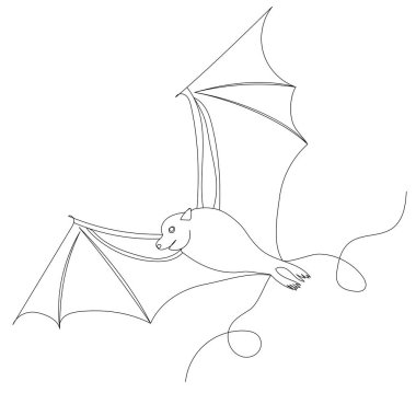 yarasa bir çizgi çizimi, dış hat, vektör