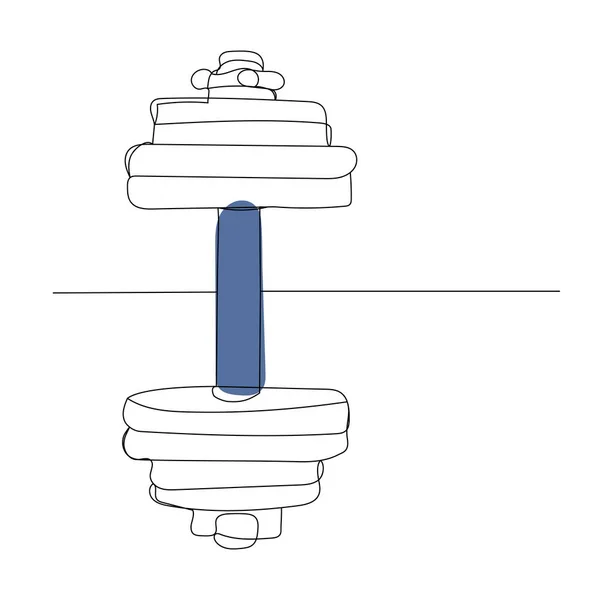 Dumbbell Dibujo Una Línea Contorno Vector Aislado — Vector de stock