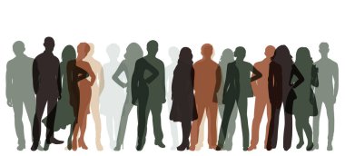 Beyaz arkaplanda insan silueti, vektör