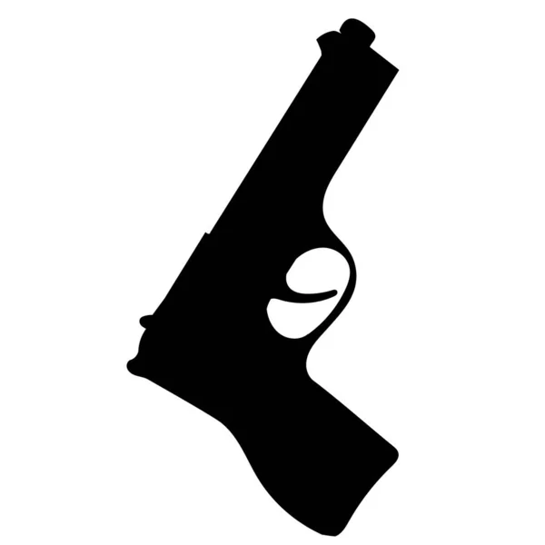 Pistolensilhouette Auf Weißem Hintergrund Vektor — Stockvektor