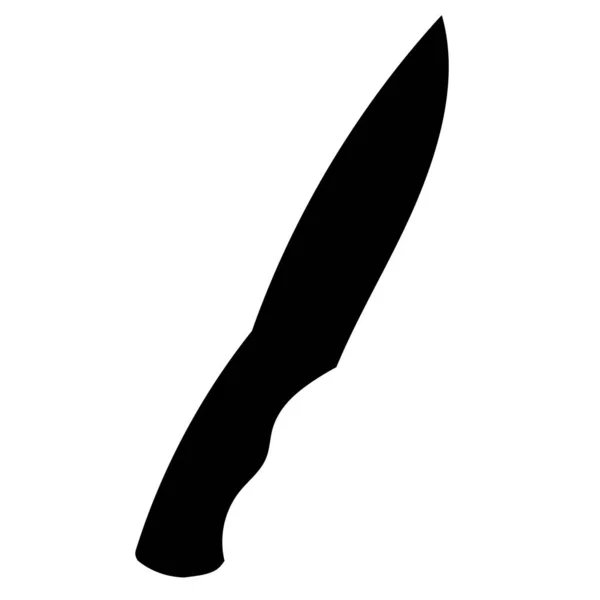 Silueta Cuchillo Sobre Fondo Blanco Vector — Vector de stock