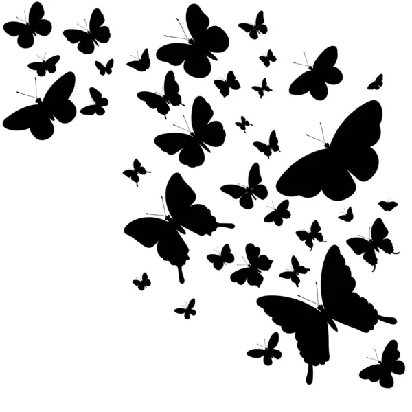 Fliegende Schmetterlinge Silhouette Weißer Hintergrund Vektor Stock-Vektorgrafik  von ©zolotons@mail.ru 542648014