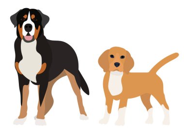 köpek beyazı arkaplanda düz tasarım