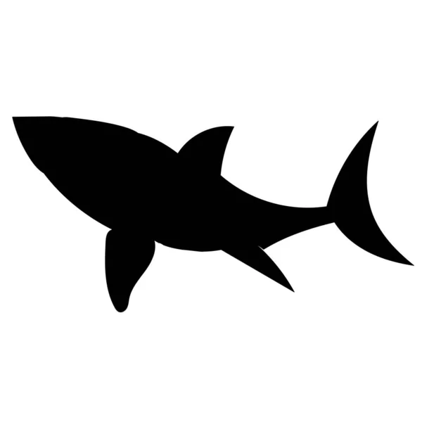 Shark Silhouette White Background Vector — Stock Vector