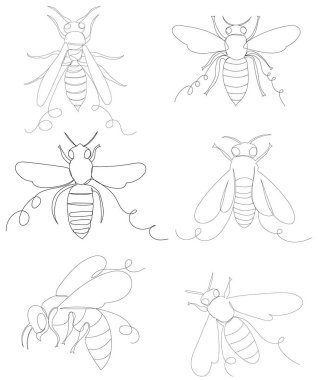 arılar bir çizgi çizim vektörünü belirler