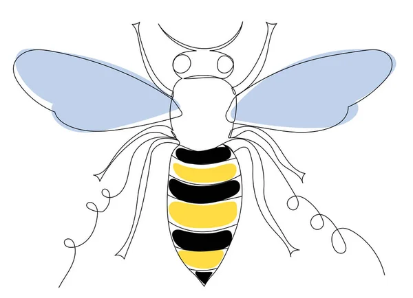 Contour Des Abeilles Vecteur Croquis Ligne — Image vectorielle