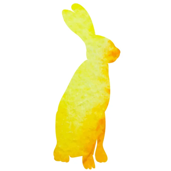 Lepre Coniglio Acquerello Silhouette Sfondo Bianco Vettore Isolato — Vettoriale Stock