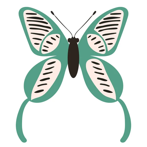 Mariposa Diseño Plano Sobre Fondo Blanco Vector Aislado — Archivo Imágenes Vectoriales