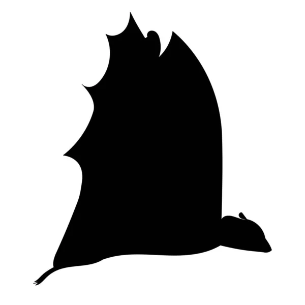 Bat Silhouette White Background Vector — Stock Vector