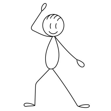 figürlü dansçı, çizim, kontur, vektör