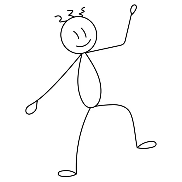 Figure Danse Homme Croquis Contour — Image vectorielle