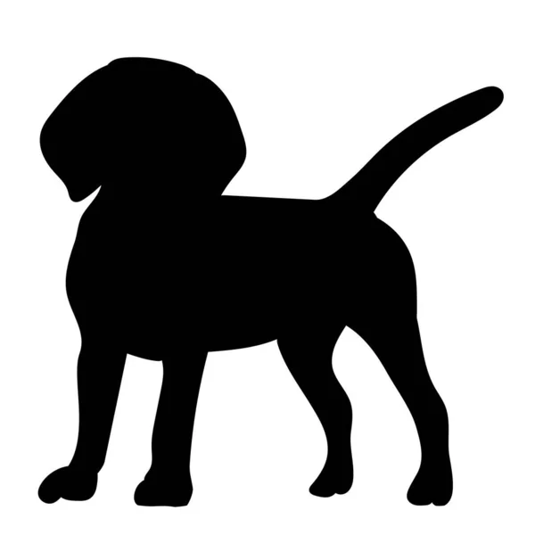 Pes Černá Silueta Izolovaný Vektor — Stockový vektor