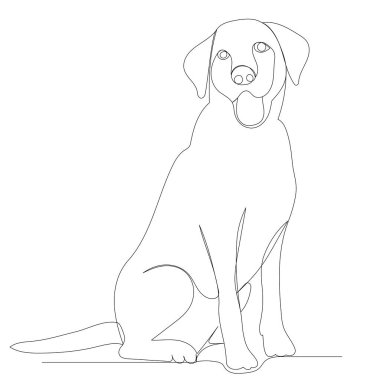 köpek bir çizgi çiziyor, vektör