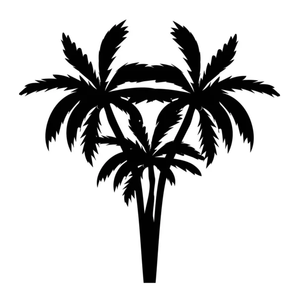 Silueta Palmera Vector Aislado — Vector de stock