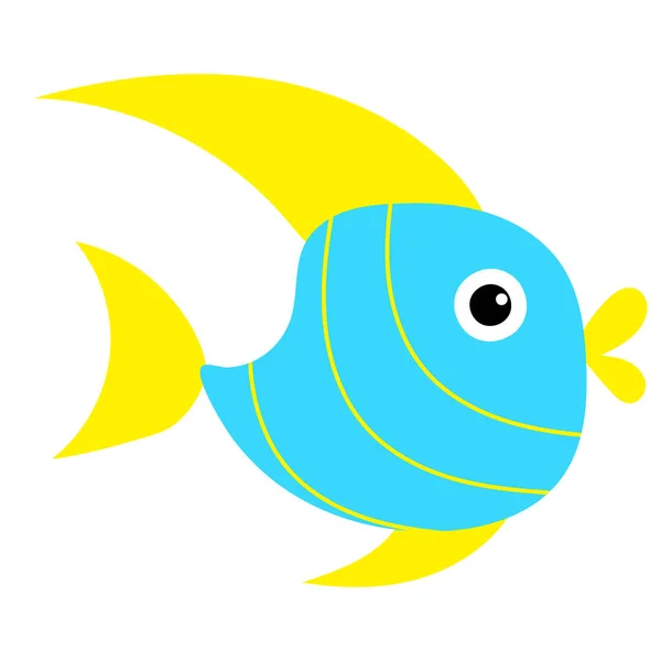 Рыба Плоская Декоративная Цветная Рыба Изолированный Вектор — стоковый вектор