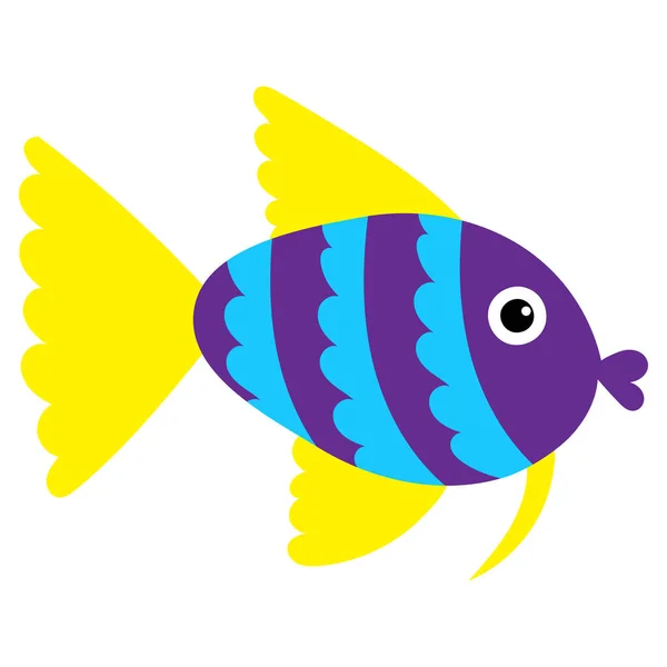 Рыба Плоский Дизайн Декоративные Цветные Рыбы Изолированные — стоковый вектор