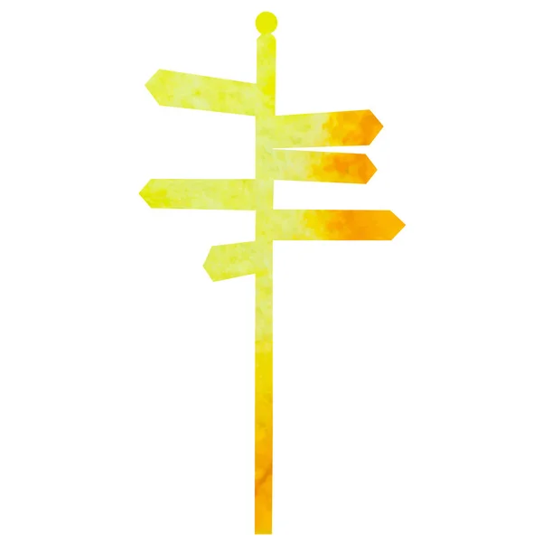 Signe Pointant Aquarelle Silhouette Vecteur Isolé — Image vectorielle