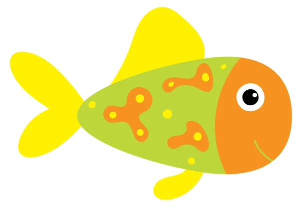 Рыба Плоский Дизайн Мультфильм Белом Фоне — стоковый вектор