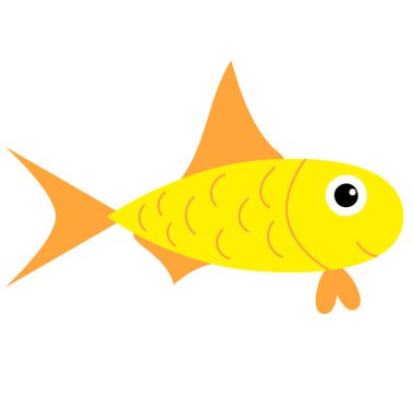 balık yassı tasarımı, beyaz arkaplanda