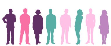 Beyaz arkaplandaki insan silueti, izole edilmiş vektör