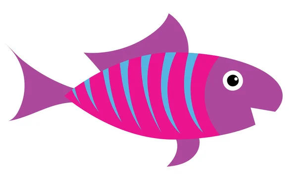 Рыба Плоский Дизайн Мультфильмы Белом Фоне — стоковый вектор