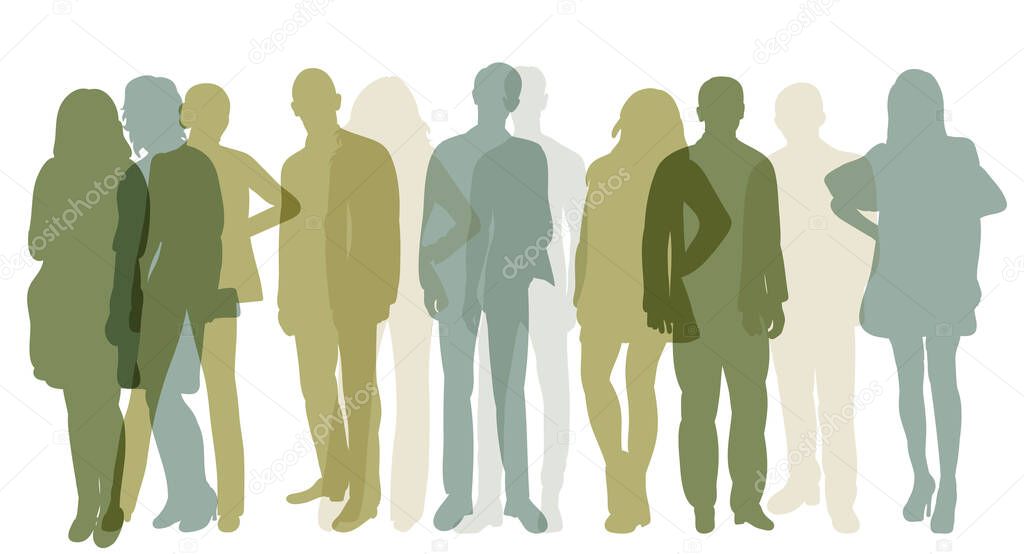people silhouette on white background, isolated vector