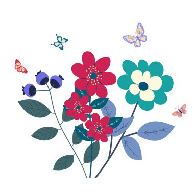 Çiçek demeti düz dizayn