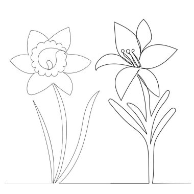 Çiçekler tek sıra çizer, çizer, şekillendirir