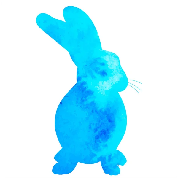 Hare Rabbit Watercolor Silhouette White Background — Stock Vector
