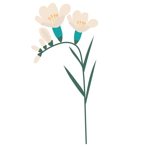 Цветок Растительный Мультфильм Плоский Дизайн Изолированный Вектор — стоковый вектор