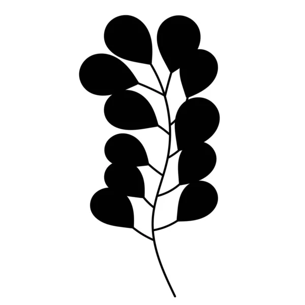 Silueta Hoja Árbol Sobre Fondo Blanco Vector Aislado — Vector de stock