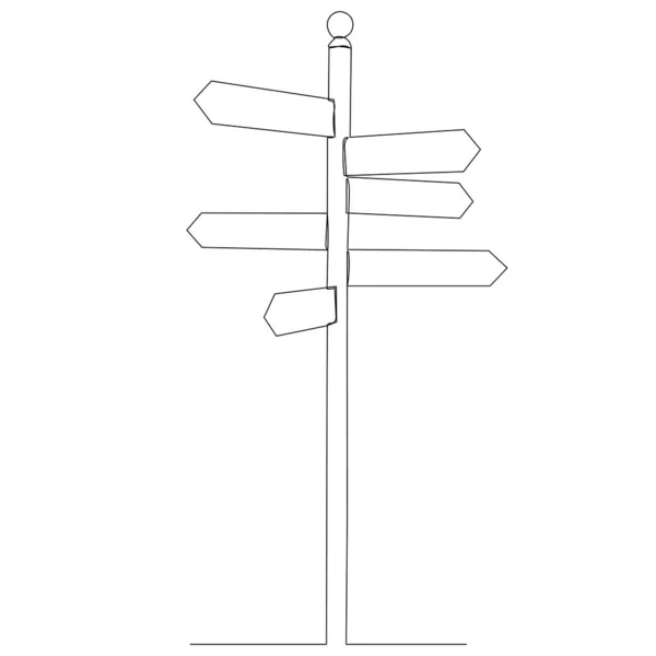 Dessin Signe Direction Par Une Ligne Continue Vecteur Isolé — Image vectorielle
