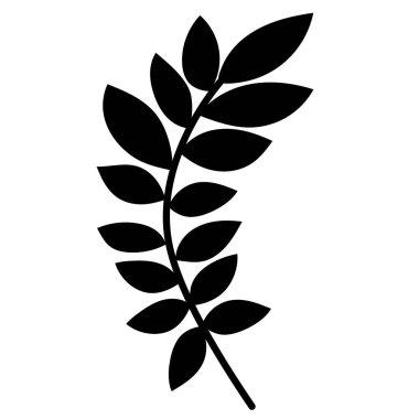 Yaprak, bitki siyah siluet, izole