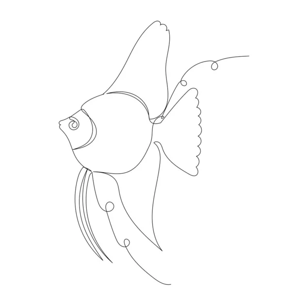 Kresba Ryb Jedné Souvislé Čáře Izolovaný Vektor — Stockový vektor