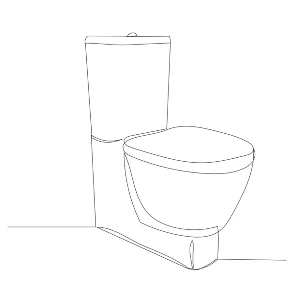Vaso Sanitário Desenho Por Uma Linha Contínua Vetor Isolado —  Vetores de Stock