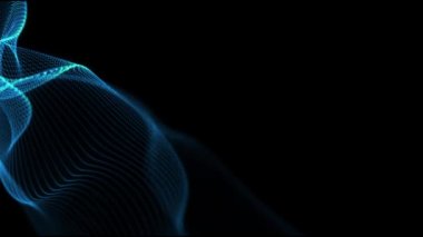 Soyut dijital parçacıkların siber arkaplanı, pürüzsüz hareketlerle