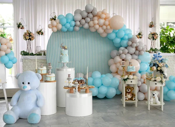 Feliz Cumpleaños Decoración Infantil Con Luces Brillantes Guirnalda Cumpleaños Diferentes — Foto de Stock